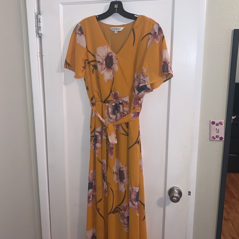 Floral V neck Maxi dress